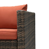 3 Piece Wicker Patio Conversation Set, All Weather Outdoor Furniture Set with Cushions