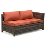 3 Piece Wicker Patio Conversation Set, All Weather Outdoor Furniture Set with Cushions