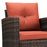 6 Pieces Patio Conversation Set PE Wicker Furniture Outdoor Rattan Seat Couch Sofa Set