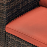 6 Pieces Patio Conversation Set PE Wicker Furniture Outdoor Rattan Seat Couch Sofa Set