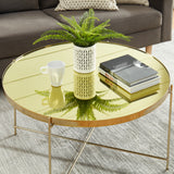 Ingwald Glass Top Drum End Table