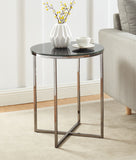 Eley Glass Top Drum End Table