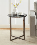 Eley Glass Top Drum End Table