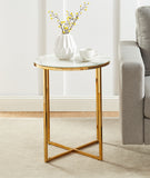 Eley Glass Top Drum End Table