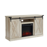 Electric Fireplace TV Stand Console with Sliding Barn Door for TVs up to a 65"