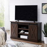 Rustic Farmhouse Sliding Barn Door TV Stand Console Table Storage for Up To 65"