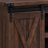 Rustic Farmhouse Sliding Barn Door TV Stand Console Table Storage for Up To 65"