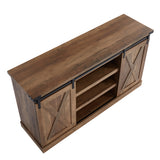 Rustic Farmhouse Sliding Barn Door TV Stand Console Table Storage for Up To 65"