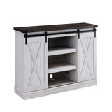 Rustic Farmhouse Sliding Barn Door TV Stand Console Table Storage for Up To 65"