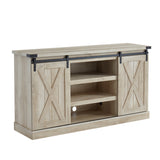 Rustic Farmhouse Sliding Barn Door TV Stand Console Table Storage for Up To 65"