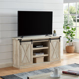 Rustic Farmhouse Sliding Barn Door TV Stand Console Table Storage for Up To 65"