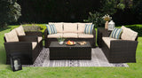 Patio PE Wicker Furniture Set 6 Pieces Outdoor Rattan Conversation Seat Couch Sofa Chair Set