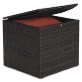 Patio Wicker Side Table with Storage