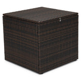 Patio Wicker Side Table with Storage