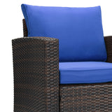 Patio PE Wicker Furniture Set 5 Pieces Outdoor Rattan Conversation Seat Couch Sofa Chair Set with Cushions