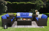 Patio PE Wicker Furniture Set 6 Pieces Outdoor Rattan Conversation Seat Couch Sofa Chair Set