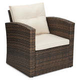 5-Piece Wicker Patio Conversation Set with Cushions