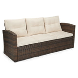 5-Piece Wicker Patio Conversation Set with Cushions