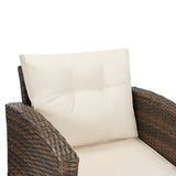 5-Piece Wicker Patio Conversation Set with Cushions