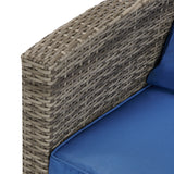 5-Piece Wicker Patio Conversation Set with Cushions