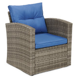 5-Piece Wicker Patio Conversation Set with Cushions