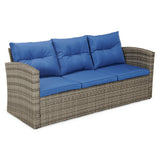 5-Piece Wicker Patio Conversation Set with Cushions